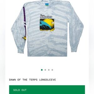 Blue and Yellow Long Sleeve Tee with Graphic Design
